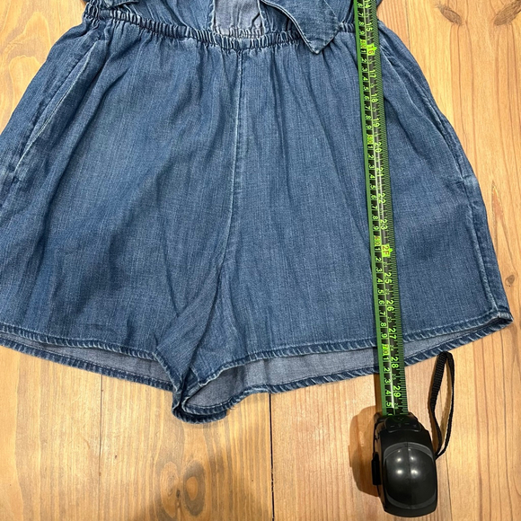 Women's Abercrombie & Fitch Blue‎ Denim Tie Front Romper S 0046 B1 - Picture 6 of 7